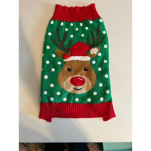 Dog Sweater Sz Large Holiday Print Sweater Keep Your Pup Warm - Picture 1 of 4